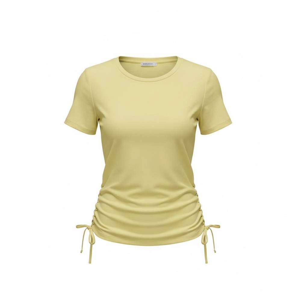Muse Bright Yellow Short Sleeve Gathered Tee